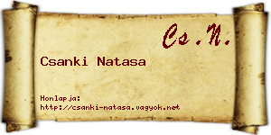 Csanki Natasa névjegykártya